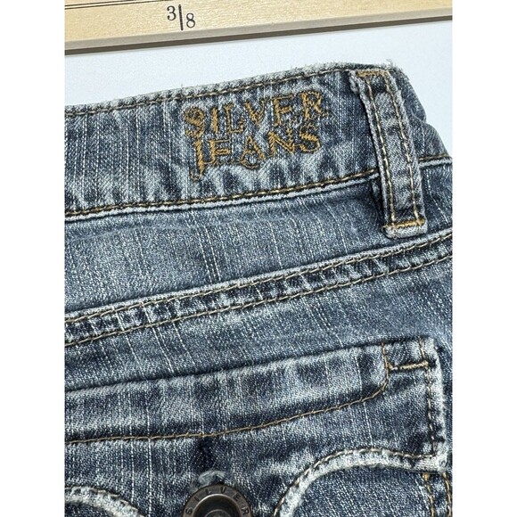 Silver Jeans Co. Women’s Bootcut Jeans 26L Cindy Aiko Y2K Hipster Distressed Hem - Picture 13 of 15